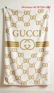 Gucci Gold Monogram Stripe Throw blankets IMG_2676